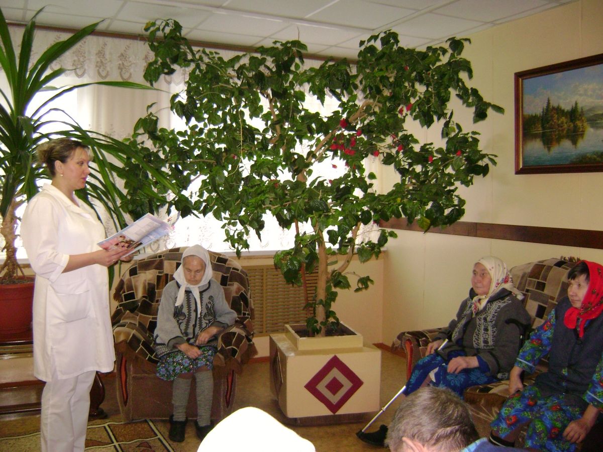Лекция на тему «ЗОЖ»  в Старошайговском филиале ГБСУ СОССЗН РМ «Заречный дом-интернат для престарелых и инвалидов»