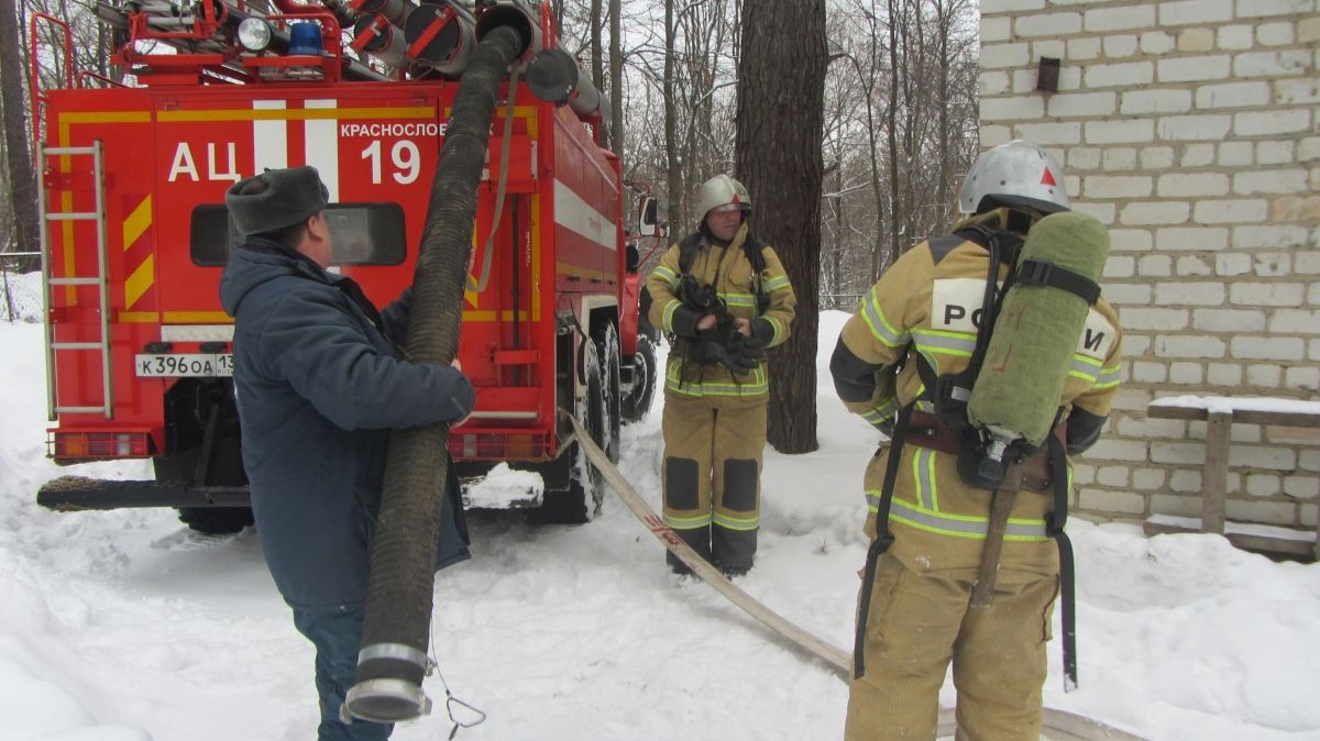 В ГБСУСОССЗН РМ «Заречный дом-интернат для престарелых и инвалидов» провели противопожарные учения.
