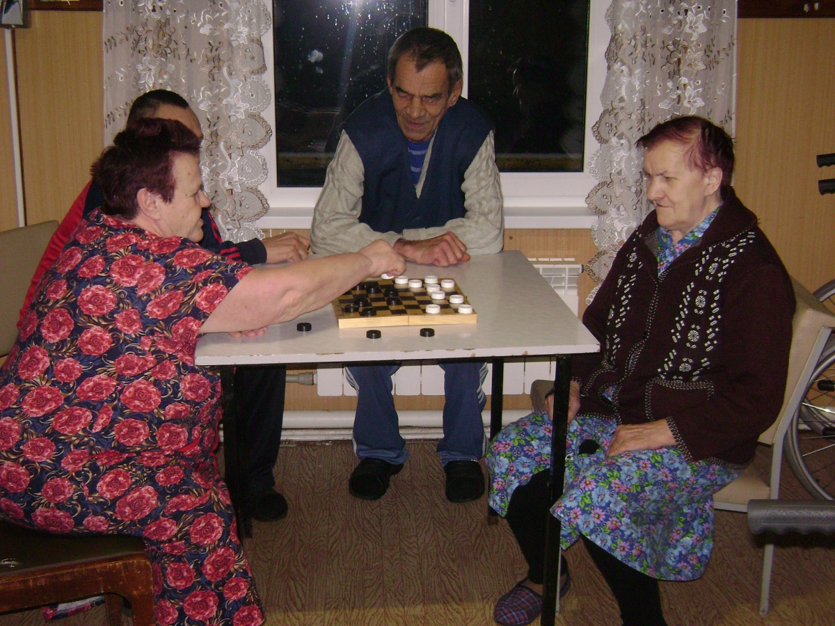 Шашечный турнир в Старошайговском филиале ГБСУСОССЗН РМ «Заречный дом-интернат для престарелых и инвалидов»