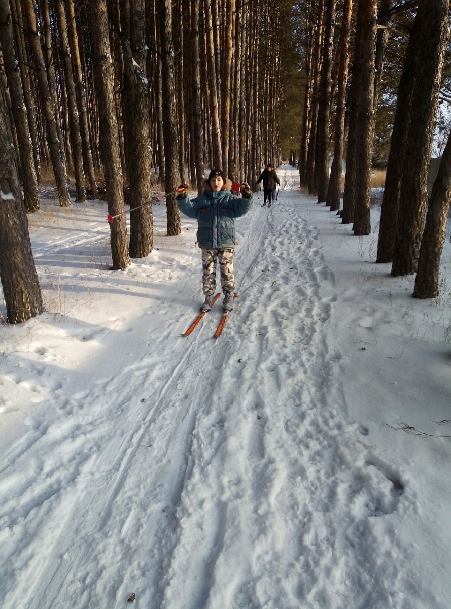 Прогулка по зимнему лесу на лыжах