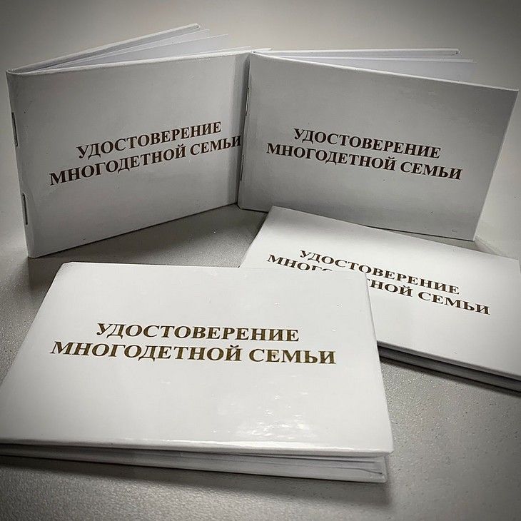 Удостоверение многодетных семей Удостоверение многодетных семей
