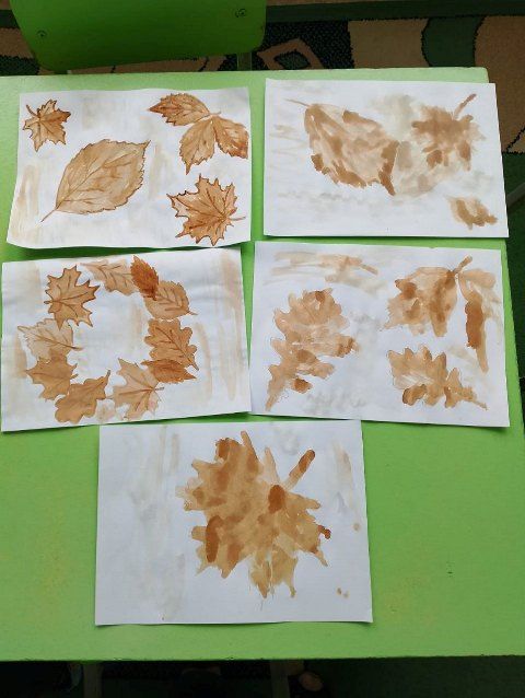 Занятие по кофеграфии "Осенние листья"