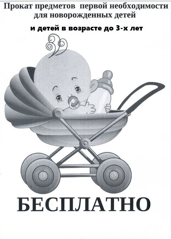 Услуга проката предметов  первой необходимости  для новорожденных и детей  в возрасте до 3-х  лет