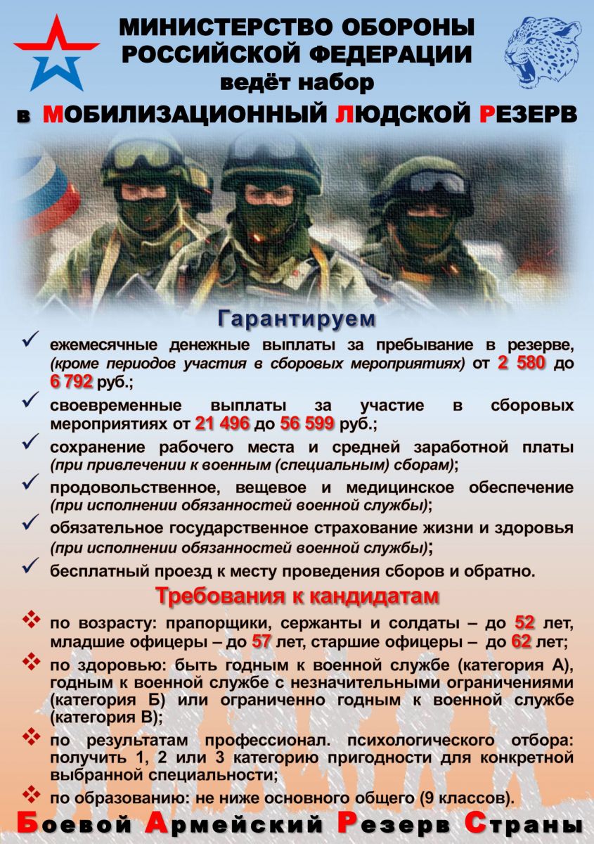 Пребывание в резерве вооруженных сил - твой выбор!
