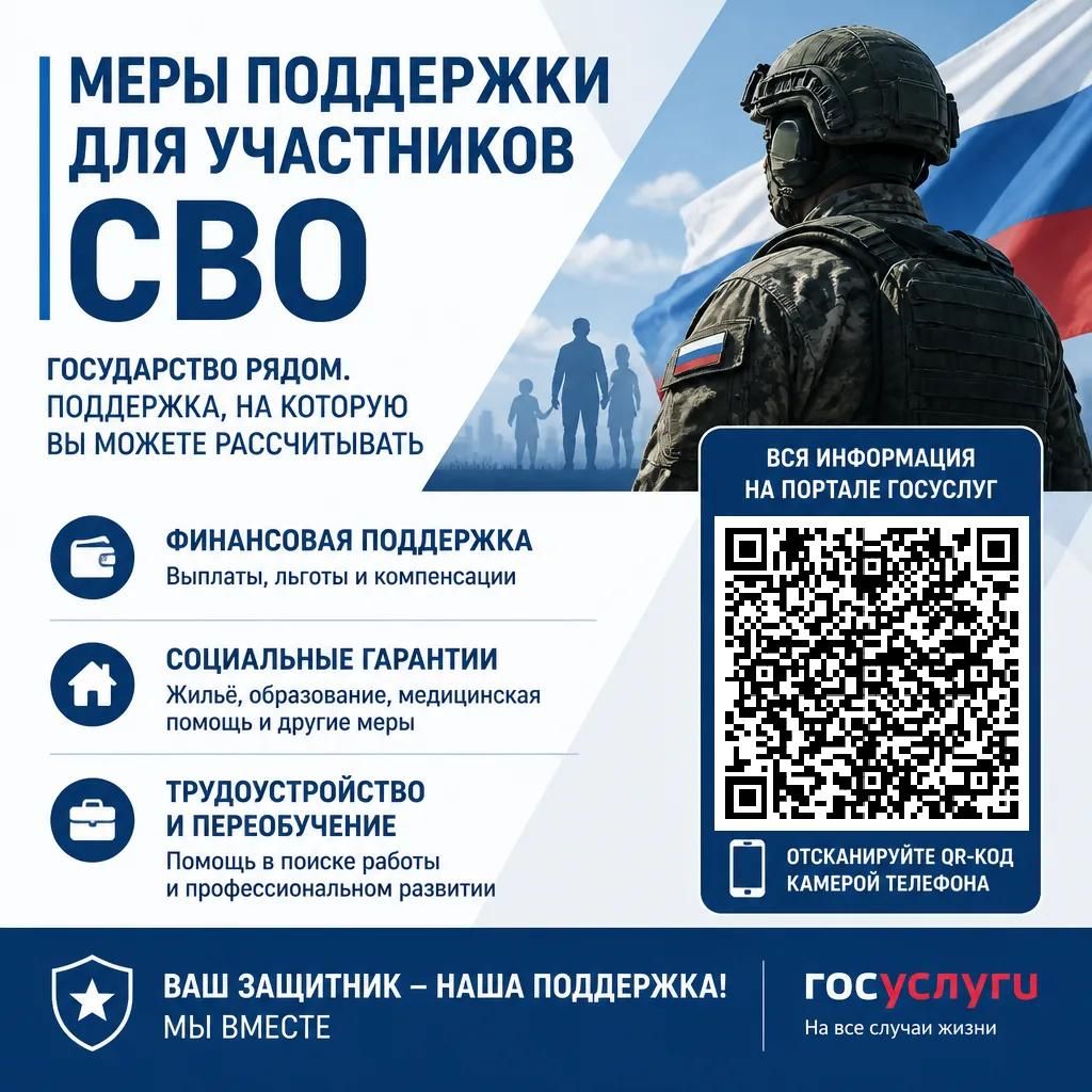 Государство рядом: меры поддержки для участников СВО и их семей